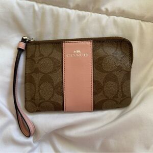 Coach Pink and Brown Wristlet